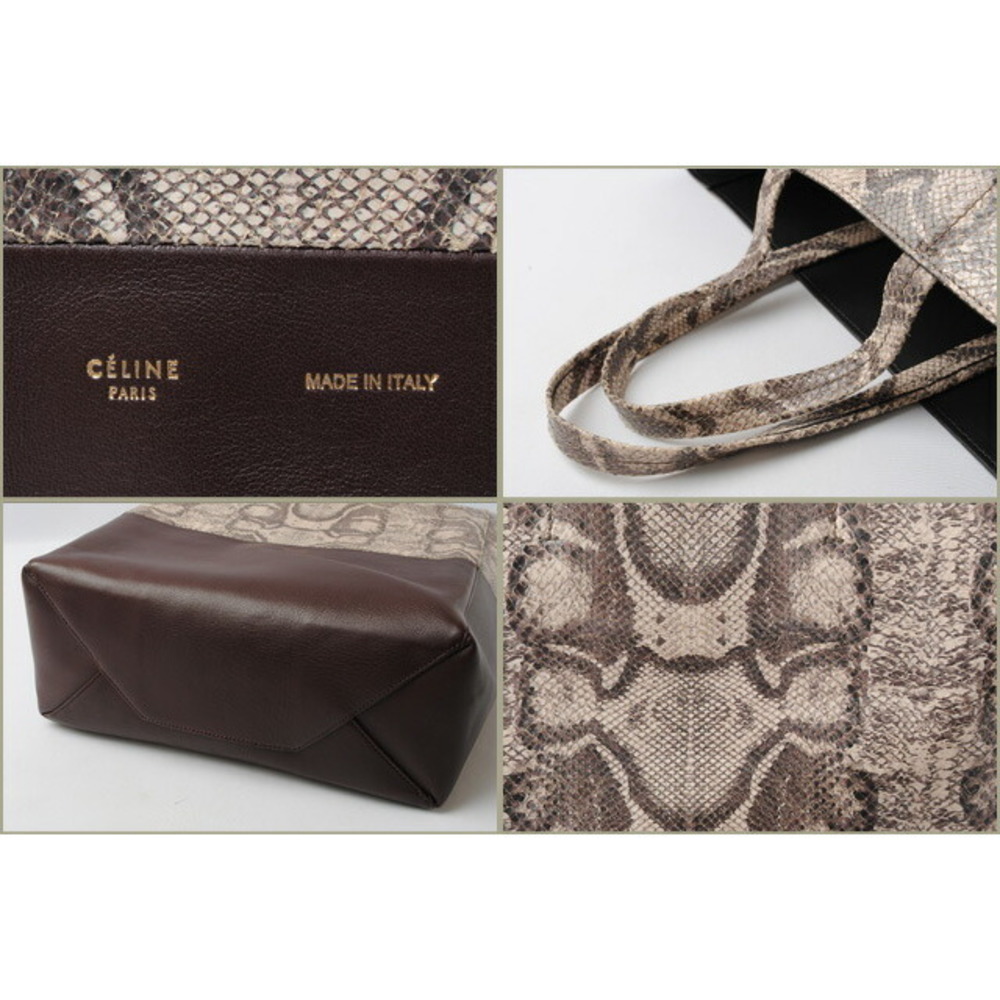 Celine Tote Bag Cabas Python Pattern Brown Beige - image 2